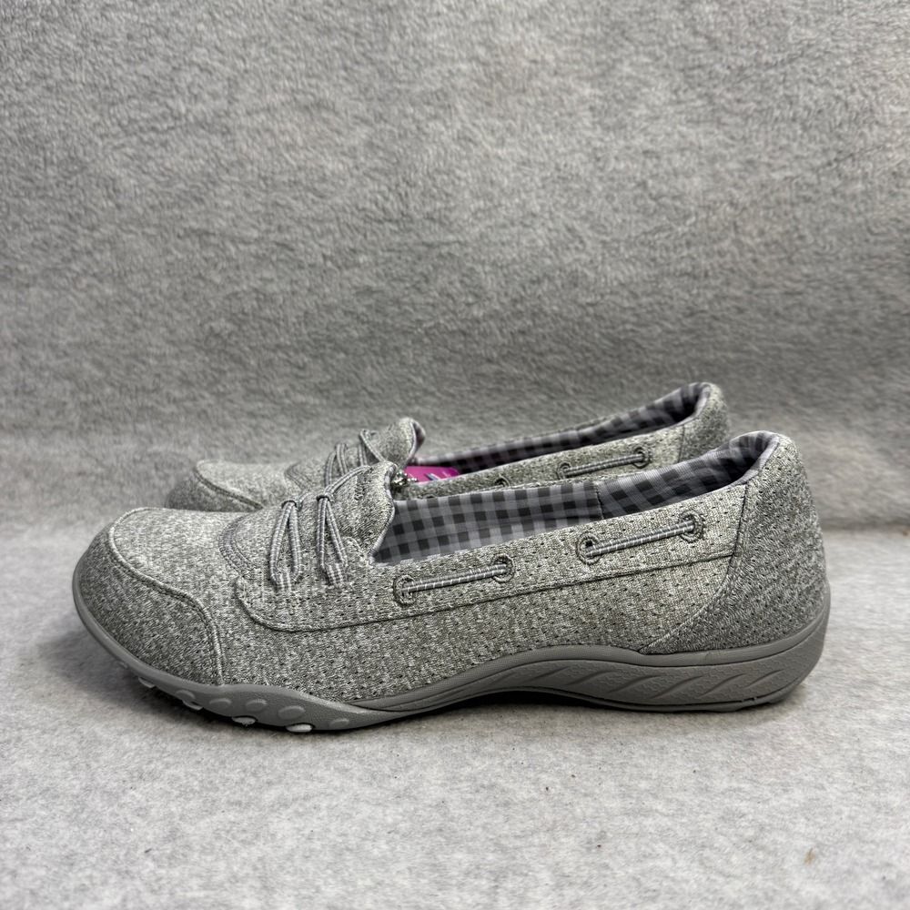Skechers Relaxed Fit Women Gray Textile Slip On Comfort Loafer Shoes Size 11